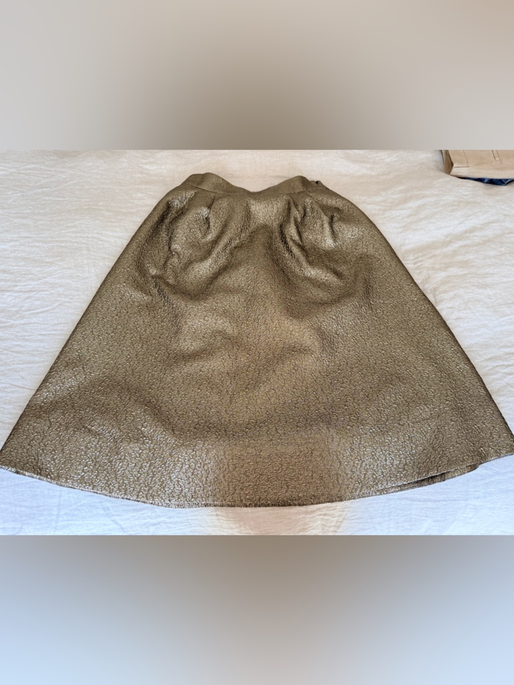 Metallic dark gold A-Line Skirt